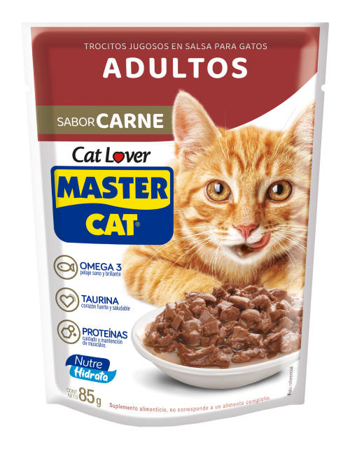 Master Cat Trocitos Jugosos Carne 85 Gr